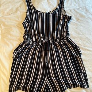 Striped Black and White Romper